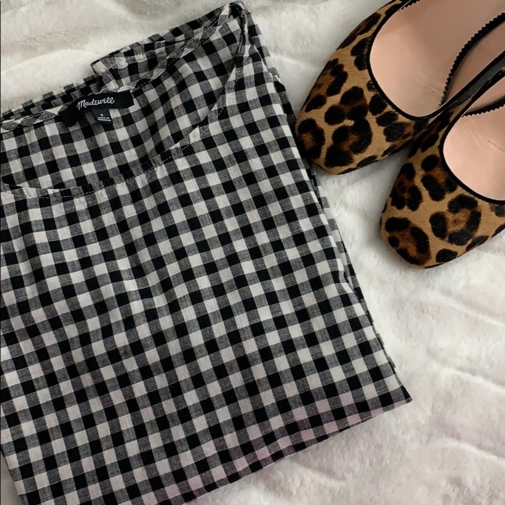 MADEWELL Gingham Bell Sleeve Top S